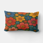 鮮やかなシームレスなワイルドフラワーパターン ランバークッション (裏面)