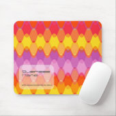 鮮やかなジグザグ マゼンタ波 モダン抽象パターン マウスパッド (マウス)