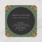 鮮やかなジャングルの庭の曼荼羅 スクエア名刺 (裏面)