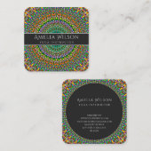 鮮やかなジャングルの庭の曼荼羅 スクエア名刺 (正面/裏面)