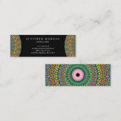 鮮やかなジャングルガーデンマンダラミニビジネスカード スキニー名刺 (正面/裏面)