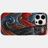 鮮やかなスタイルの山岳風景の中のフクロウ Case-Mate iPhoneケース (裏面 (横))