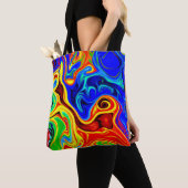 鮮やかなスタイルパターン トートバッグ (クローズアップ)