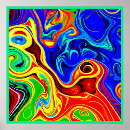 鮮やかなスタイルパターン ポスター (正面)