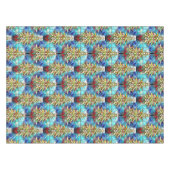 鮮やかなステンドグラスのクリスマスツリーパターン テーブルクロス (正面(横))