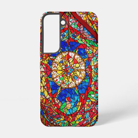 鮮やかなステンドグラスの抽象芸術 SAMSUNG GALAXYケース (裏面)