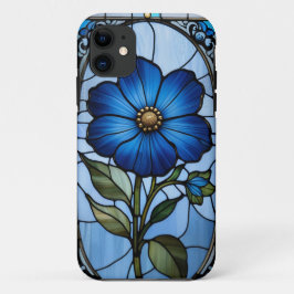 鮮やかなステンドグラスの花 iPhone 11 ケース