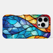 鮮やかなステンドグラス抽象画  iPhoneケース (裏面横)