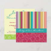 鮮やかなストライプの招待状 招待状 (正面/裏面)