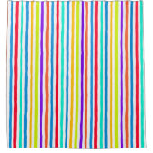 鮮やかなストライプアートカラーの手ポップ・アートの描き シャワーカーテン (正面)