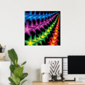 鮮やかなストライプ星 ポスター (ホームオフィス)