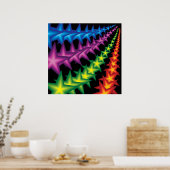 鮮やかなストライプ星 ポスター (キッチン)