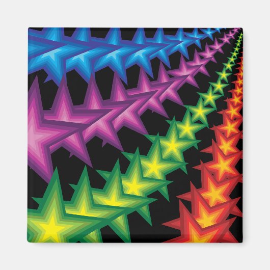 鮮やかなストライプ星 マグネット (正面)