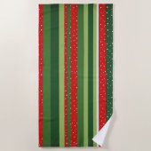 鮮やかなストライプ柄の背景 ビーチタオル (正面)