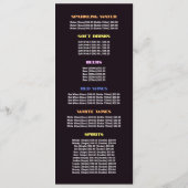 鮮やかなストライプ、レストラン スリムライン メニュー (裏面)