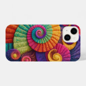 鮮やかなスパイラル抽象パターン iPhoneケース (裏面横)