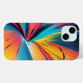 鮮やかなスピードバーストネオン抽象エネルギーアート Case-Mate iPhoneケース (裏面 (横))
