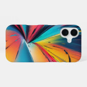 鮮やかなスピードバーストネオン抽象エネルギーアート iPhone 16ケース (裏面横)