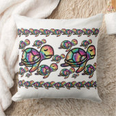 鮮やかなタイダイ染めの海亀 クッション (ブランケット)