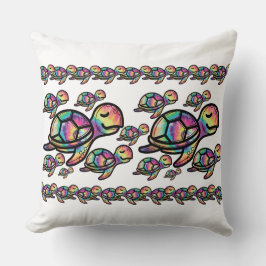 鮮やかなタイダイ染めの海亀 クッション