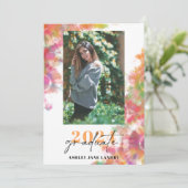 鮮やかなタイダイ・ウォーターカラー卒業写真 招待状 (スタンド正面)