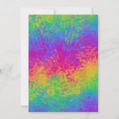 鮮やかなタイダイ・レインボー誕生日パーティー招待状 招待状 (裏面)