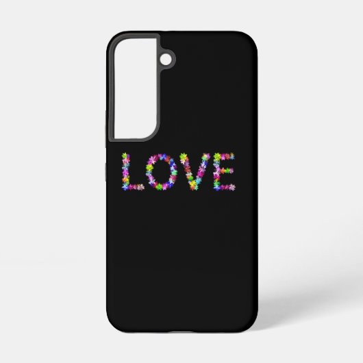 鮮やかなタイポグラフィーが輝く「平和 愛 テキスト」 SAMSUNG GALAXYケース (裏面)