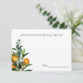 鮮やかなタンジェリンの柑橘類のウェディングアドバイスまたはレシピ 招待状 (スタンド正面)