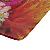 鮮やかなダリアと《植物》百日草のカッティングボード カッティングボード (角)