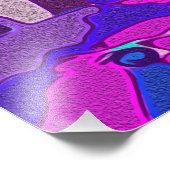 鮮やかなダークブルーパープルミッドナイトフラワーズファインアート フォトプリント            (角)