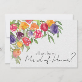 鮮やかなチューリップとグリーン ブライダルパーティーの提案 招待状