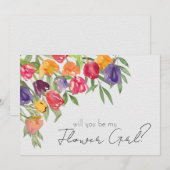 鮮やかなチューリップとグリーン 花嫁の提案 招待状 (正面/裏面)