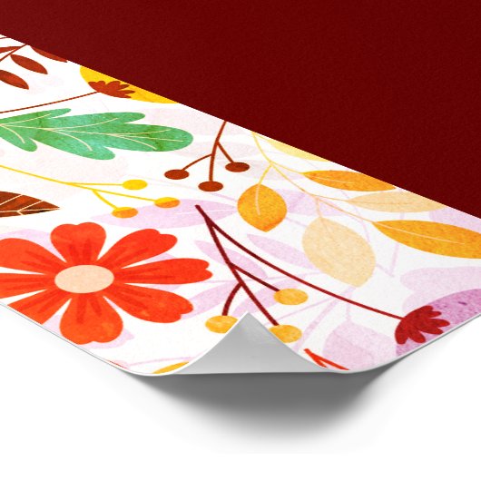 鮮やかなチューリップの夏の花 ブライダルシャワー ポスター (角)