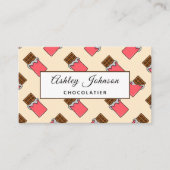 鮮やかなチョコレートバー柄のスイートトリート カラフル 名刺 (正面)