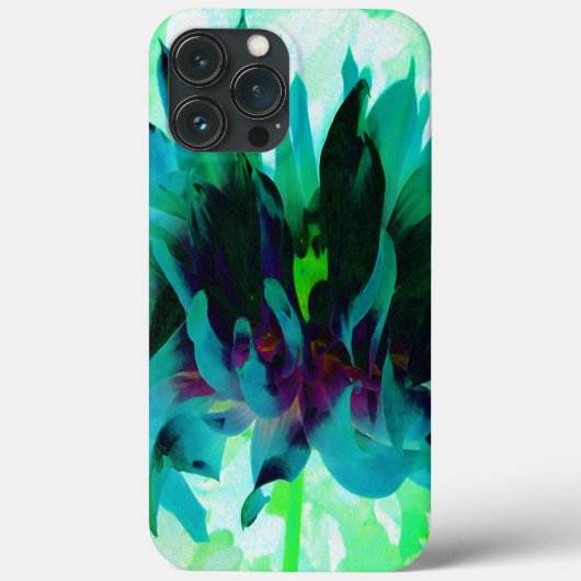 鮮やかなティールブラックカクタスダリア Case-Mate iPhoneケース (裏面)