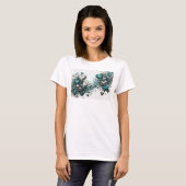 鮮やかなティールブルーの永遠の愛のオリジナルTシャツ Tシャツ (正面フル)