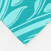 鮮やかなティール（緑がかった色）アクアフローラスワールダマスクフリースブランケット フリースブランケット (角)