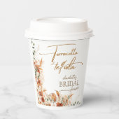 鮮やかなテラコッタとテキーラのプリンセスシャワー 紙コップ (正面)