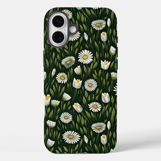 鮮やかなデイジーの模様と豊かなグリーンのアクセント Case-Mate iPhoneケース (裏面)