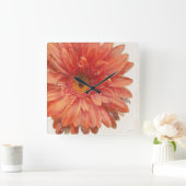 鮮やかなデイジー スクエア壁時計 (ホーム)