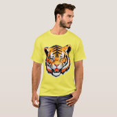 鮮やかなトラの顔 Tシャツ (正面フル)