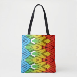 鮮やかなトレンディなカラフルなクラシックなジグザグパターン トートバッグ