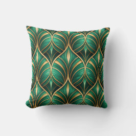 鮮やかなトロピカルな葉とオレンジ色の花 クッション