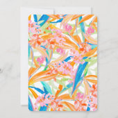 鮮やかなトロピカルウォーターカラーの花の結婚式招待状 招待状 (裏面)
