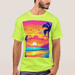 鮮やかなトロピカルサンセット Tシャツ