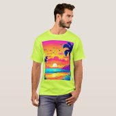 鮮やかなトロピカルサンセット Tシャツ (正面フル)