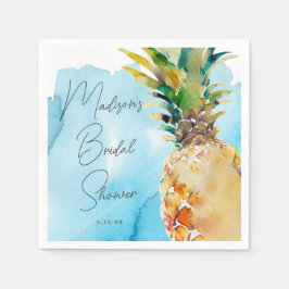 鮮やかなトロピカルパイナップル ブライダルシャワー パーティー スタンダードカクテルナプキン