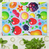 鮮やかなトロピカルフルーツ キッチンタオル (折り畳み)