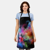 鮮やかなトロピカルブーケ エプロン (着用した状態)