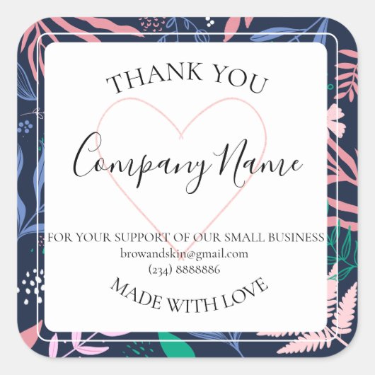 鮮やかなトロピカルボタニカル製品ラベル ビバント スクエアシール (正面)